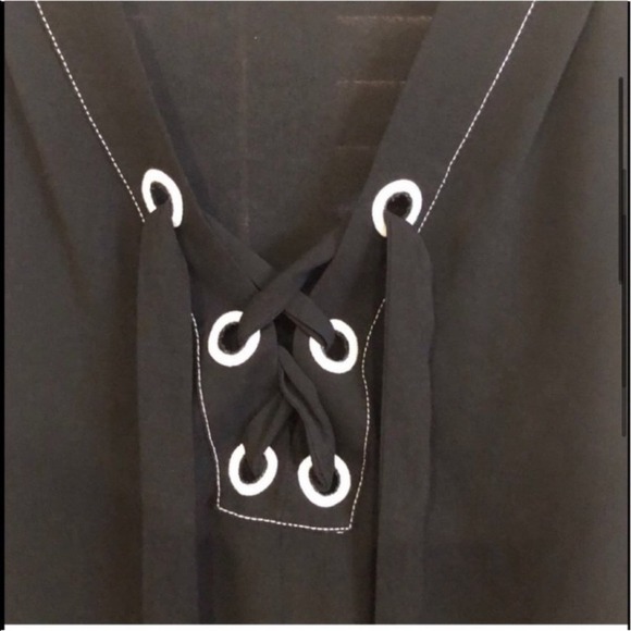 BCBGMaxAzria Marcia Sleeveless Lace Up Crepe Top - Picture 3 of 7